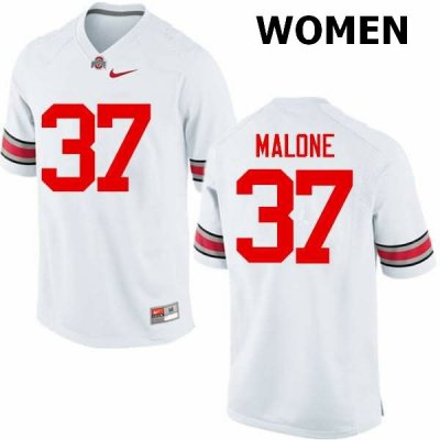 NCAA Ohio State Buckeyes Women's #37 Derrick Malone White Nike Football College Jersey YRG8045HK